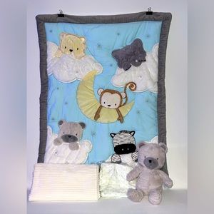 one of a kind zoo animals 4 piece baby crib bedding bundle new see details